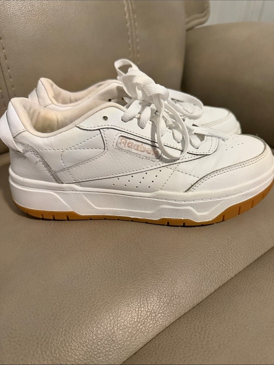 Reebok Other - Reebok White Leather Sneakers with Gum Outsole size #7.5